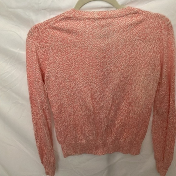 Banana Republic: Pink/Cream cardigan sweater- abstract pattern- lightweight- M - Picture 10 of 16